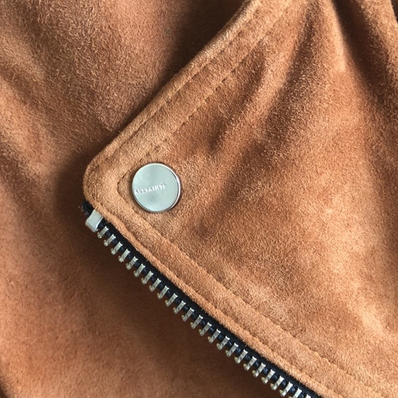 All Saints Elora Suede Biker Jacket (Size 10) NWT - Picture 10 of 13